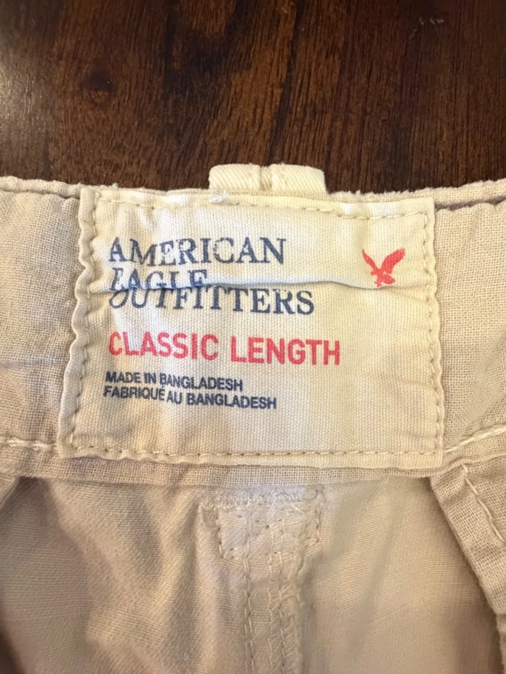 Vintage Men's American Eagle Cargo Shorts Ivory Classic Length, Size 32